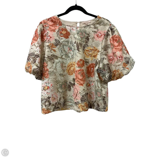 Top Short Sleeve By Skies Are Blue In Floral Print, Size: L
