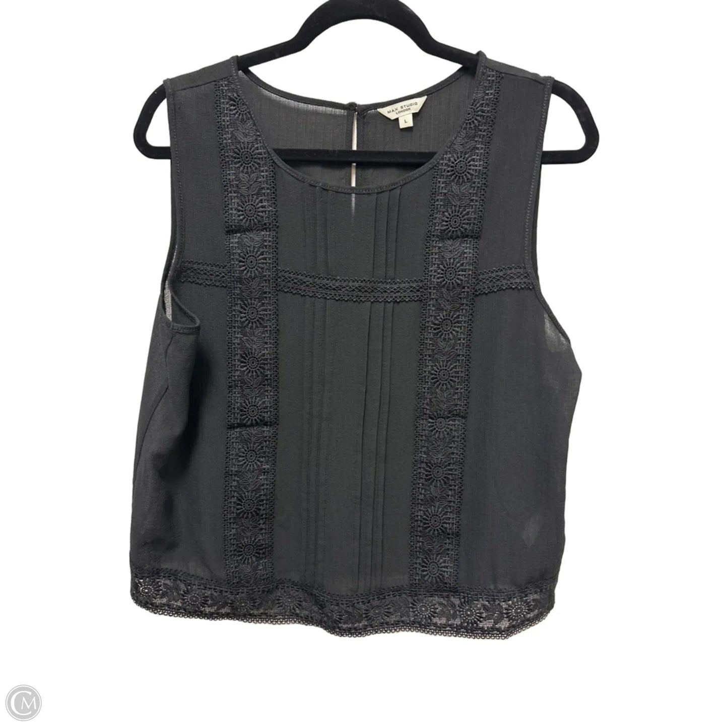 Top Sleeveless By Max Studio In Black, Size: L