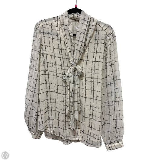 Top Long Sleeve By Chicos In Black & Cream, Size: L