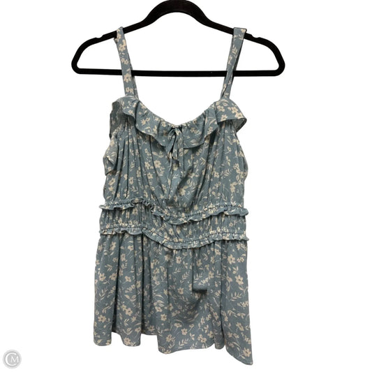 Top Sleeveless By Torrid In Blue & White, Size: Xl