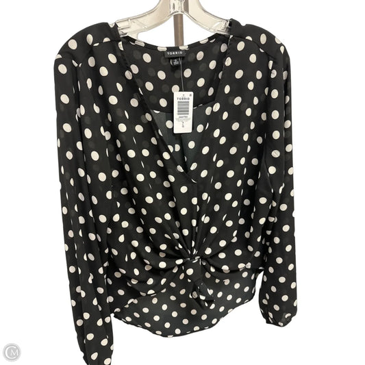 Top Long Sleeve By Torrid In Polkadot Pattern, Size: L