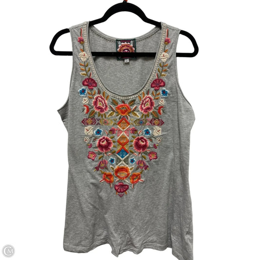 Top Sleeveless Designer By Johnny Was In Grey, Size: L