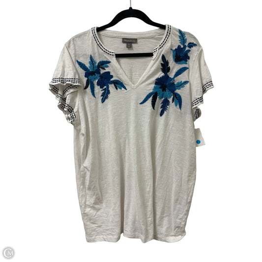 Top Short Sleeve By Style And Company In Blue & White, Size: Xl