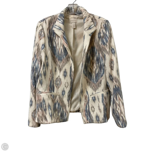 Blazer By Chicos In Blue & Cream, Size: M