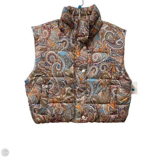 Vest Puffer & Quilted By Current Air In Paisley Print, Size: L