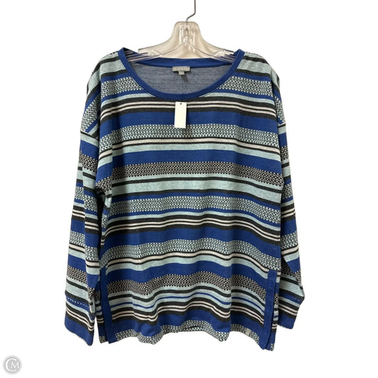 Sweater By Talbots In Blue & Grey, Size: L
