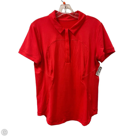 Athletic Top Short Sleeve By Lululemon In Red, Size: S