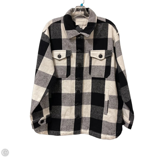 Jacket Shirt By Lucky Brand In Black & White, Size: M