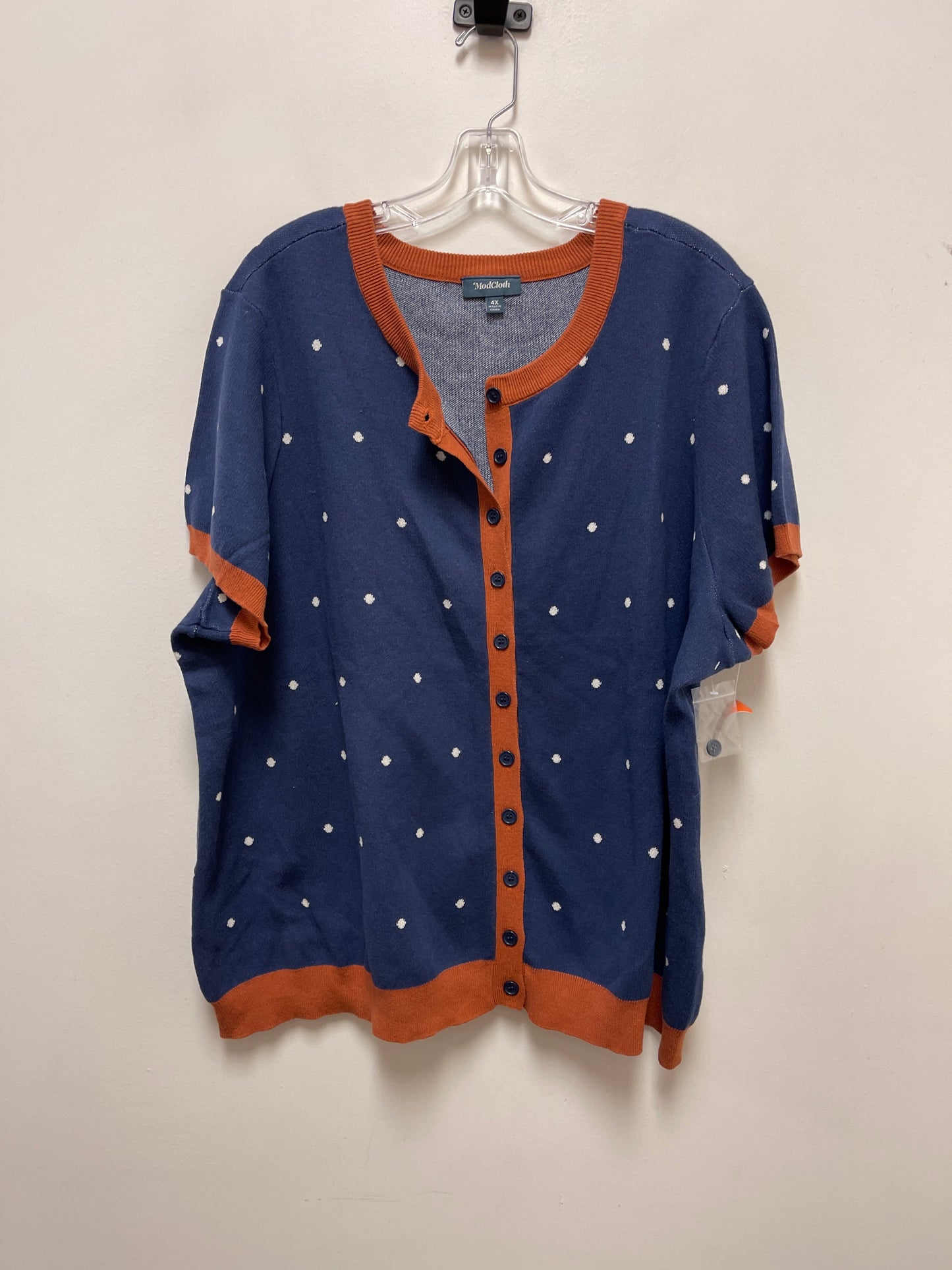 Sweater Short Sleeve By Modcloth In Blue & Brown, Size: 4x