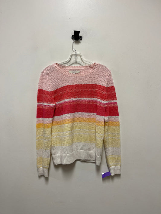 Sweater By Loft In Pink & Yellow, Size: M