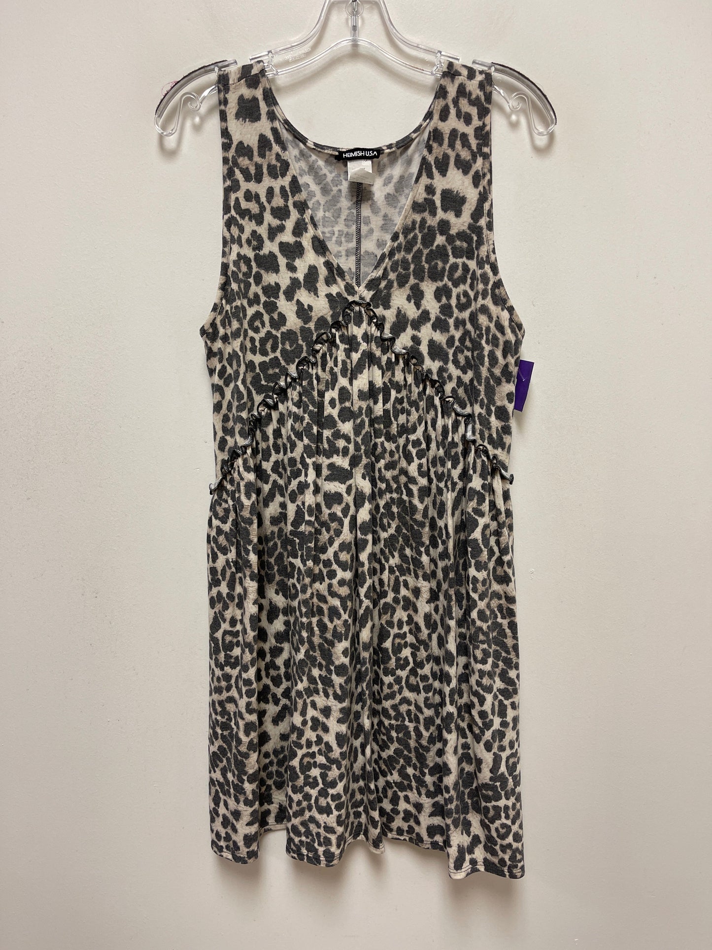 Animal Print Dress Casual Short Heimish Usa, Size Xl