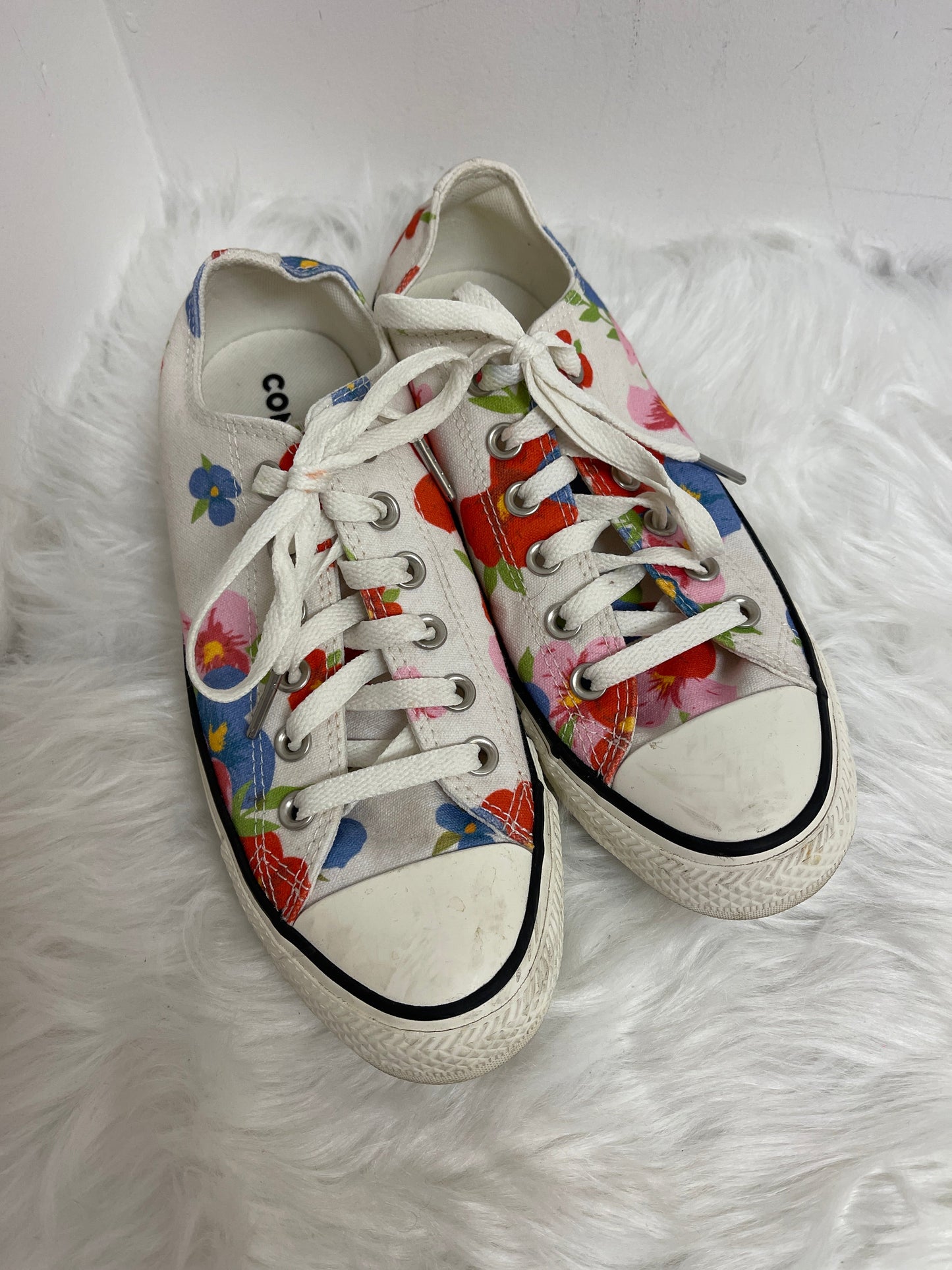 Floral Print Shoes Sneakers Converse, Size 8