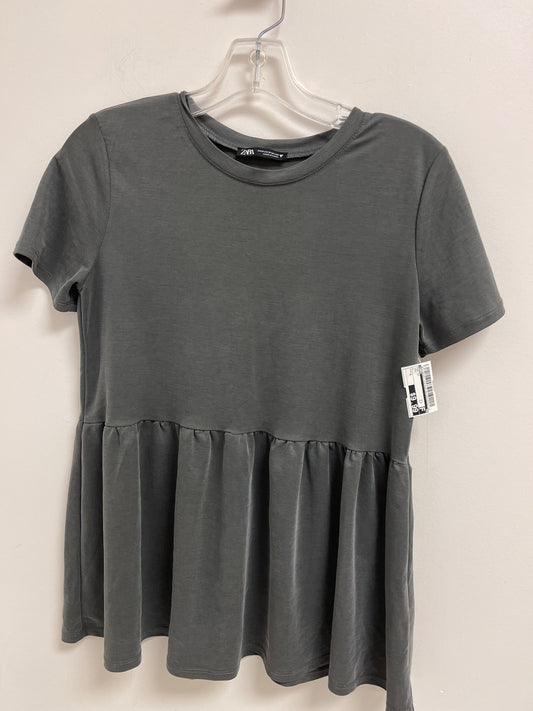 Grey Top Short Sleeve Zara, Size S