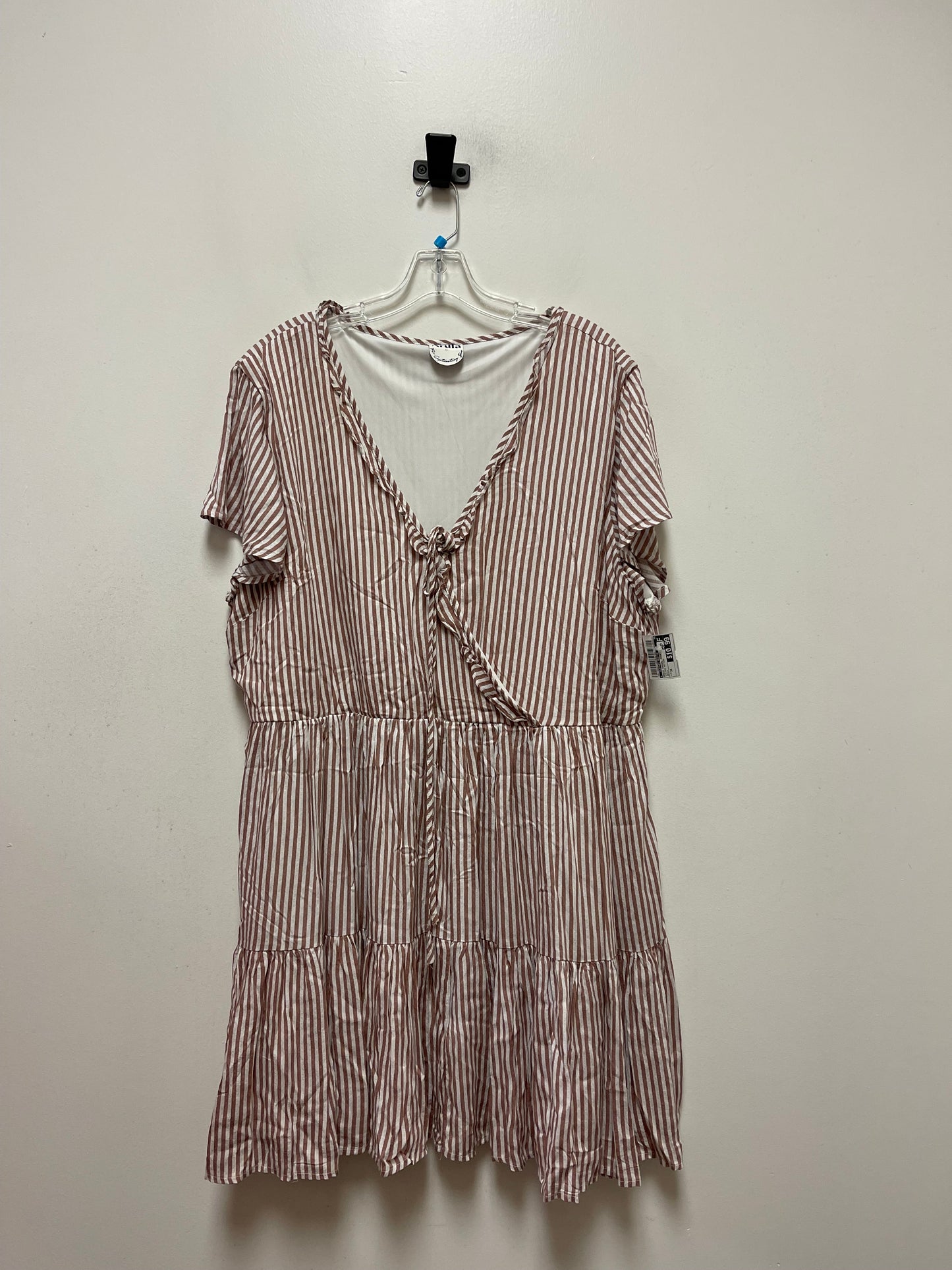 Striped Pattern Dress Casual Short Clothes Mentor, Size 3x