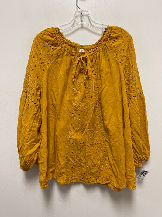 Yellow Top Long Sleeve Old Navy, Size 2x