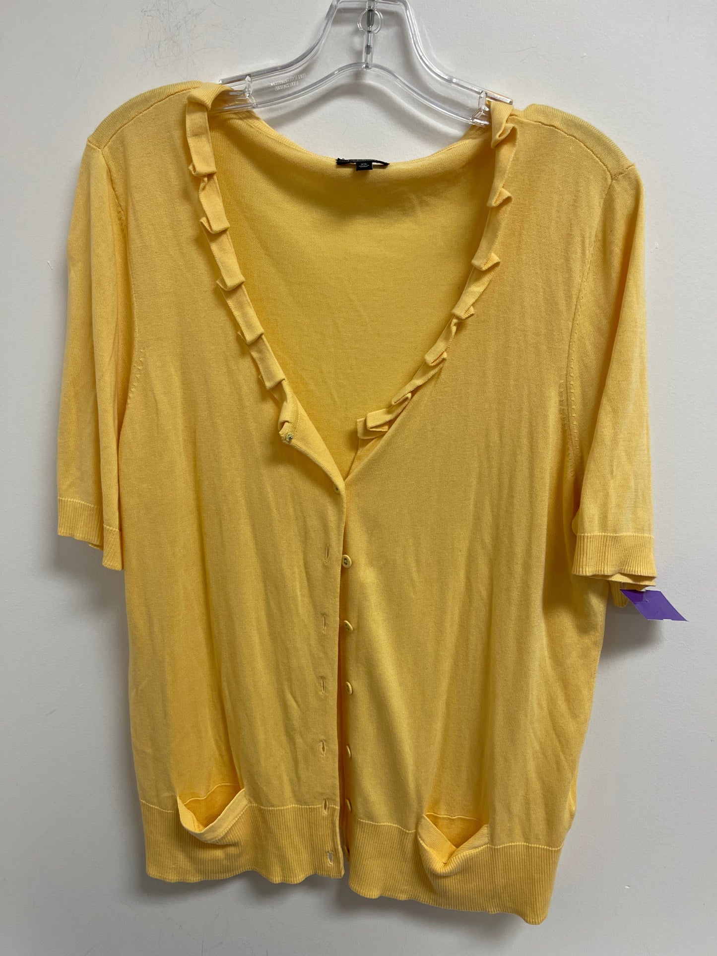 Yellow Sweater Short Sleeve Talbots, Size Xl