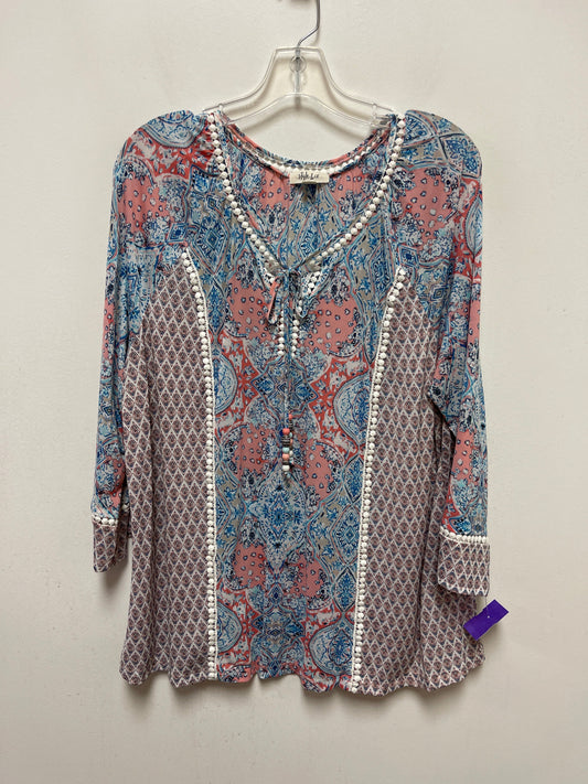 Blue & Pink Top Long Sleeve Style And Company, Size 2x