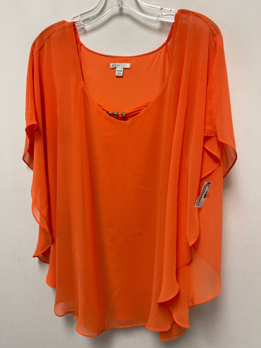 Orange Top Short Sleeve Cato, Size 2x