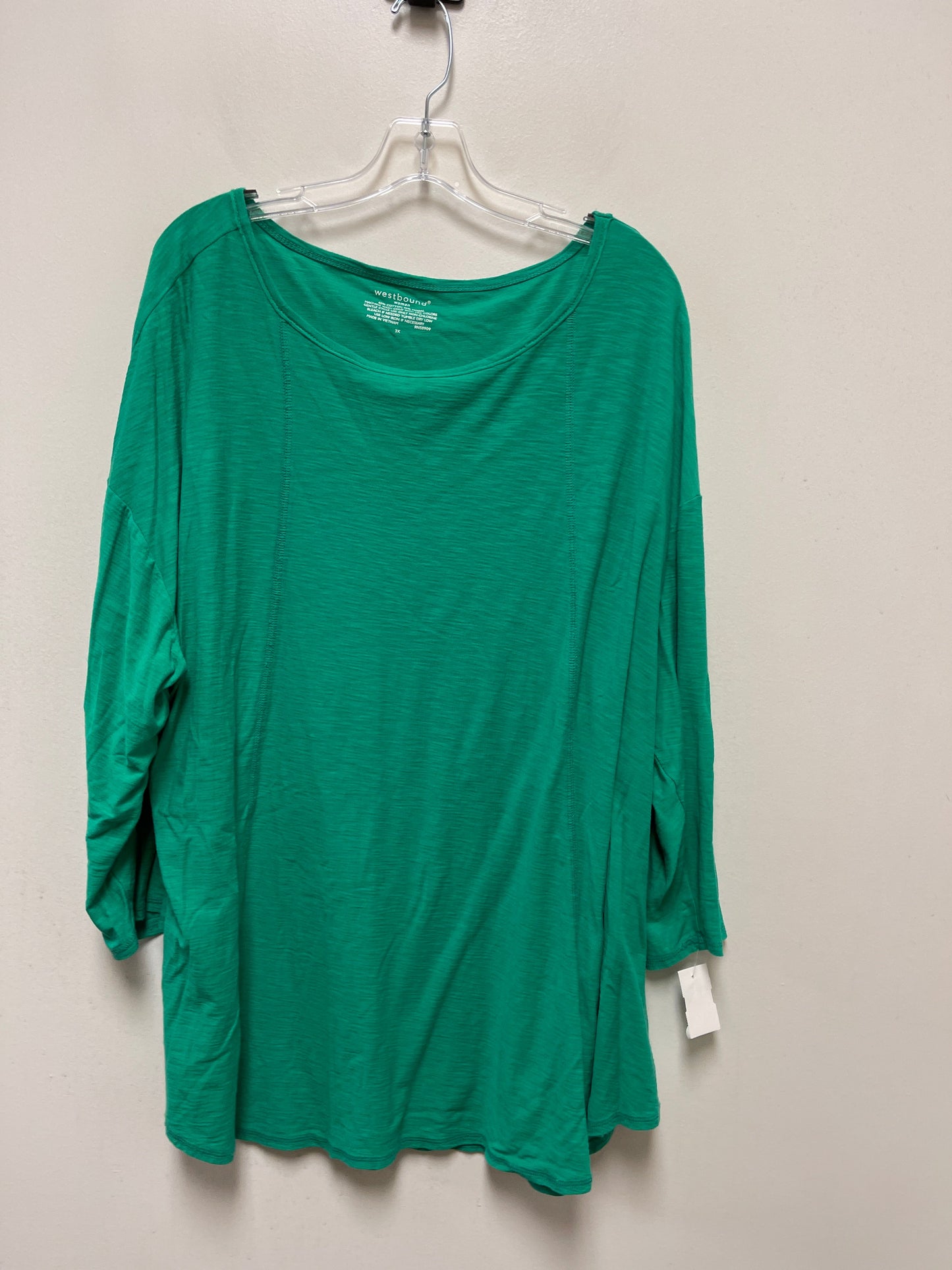Green Top Long Sleeve West Bound, Size 3x