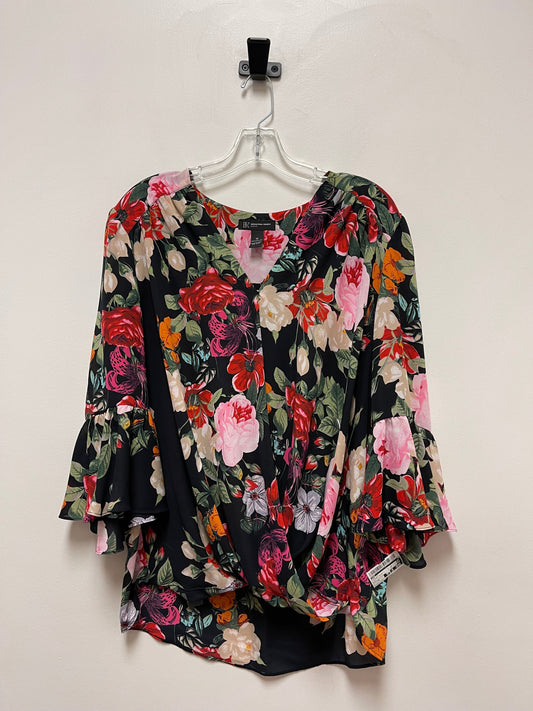 Floral Print Top Long Sleeve Inc, Size 1x