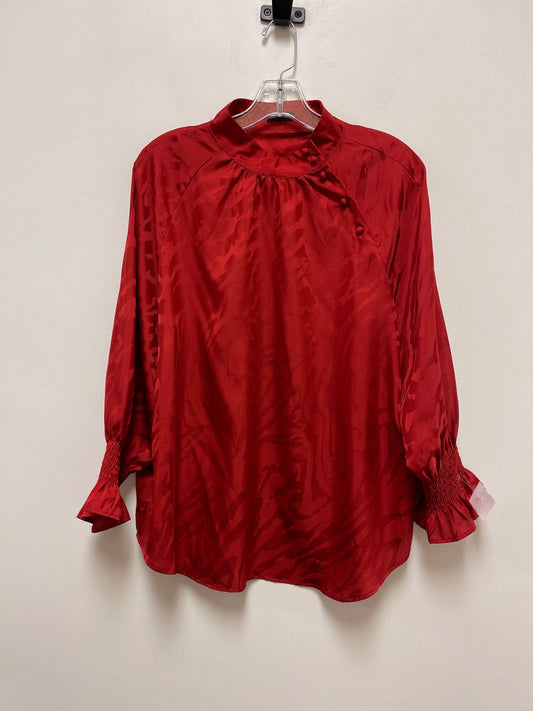 Red Top Long Sleeve Ann Taylor, Size L