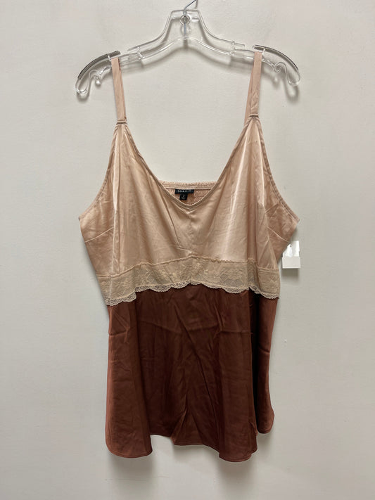 Top Sleeveless By Torrid In Brown & Cream, Size: 2x