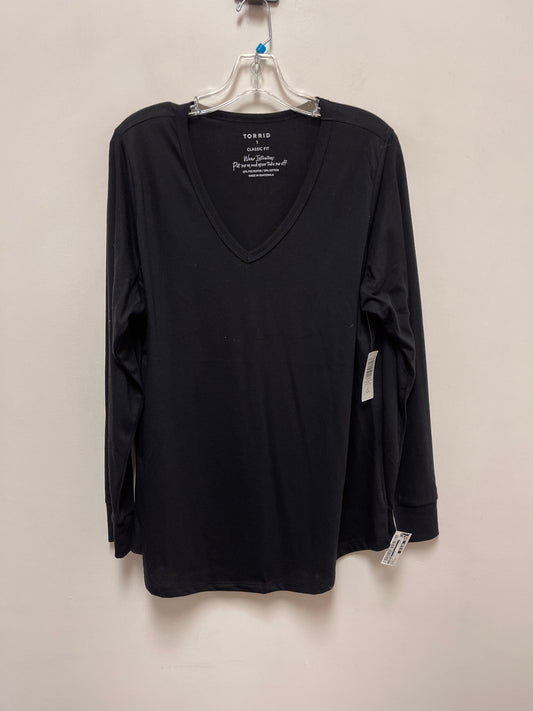 Top Long Sleeve Basic By Torrid In Black, Size: 1x