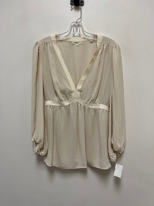 Top Long Sleeve By Max Studio In Cream, Size: M