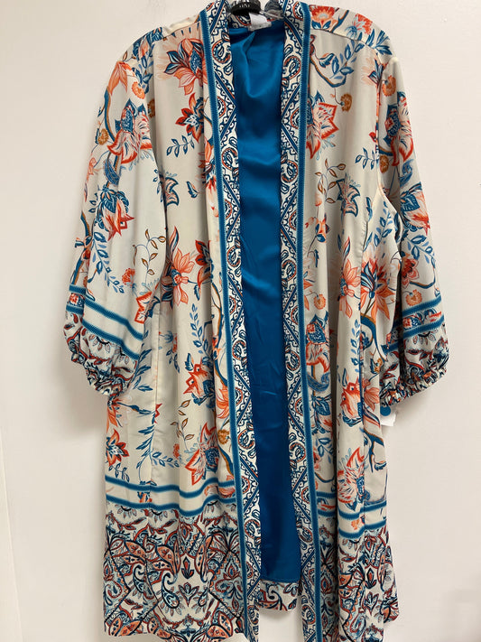 Kimono By Chicos In Blue & Orange, Size: 2x