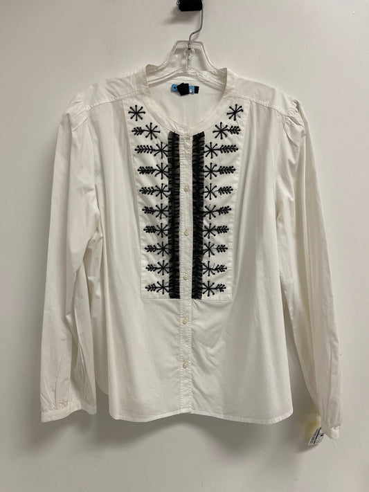 Top Long Sleeve By J. Crew In Black & White, Size: Xl