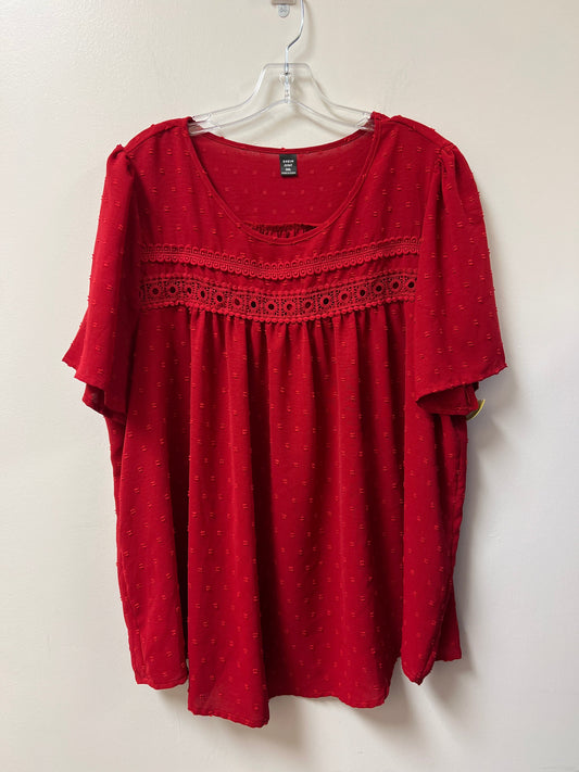 Top Short Sleeve By Shein In Red, Size: 3x