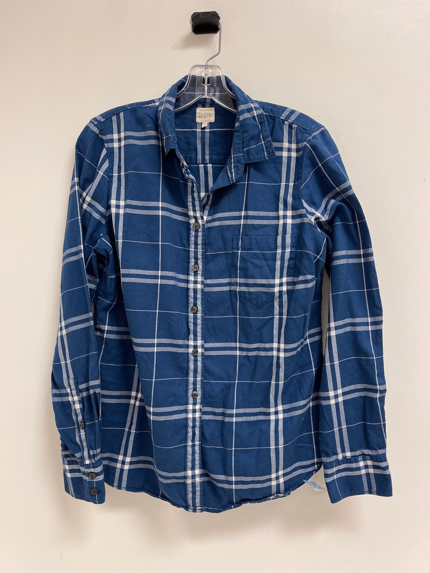 Top Long Sleeve By J. Crew In Blue & White, Size: M