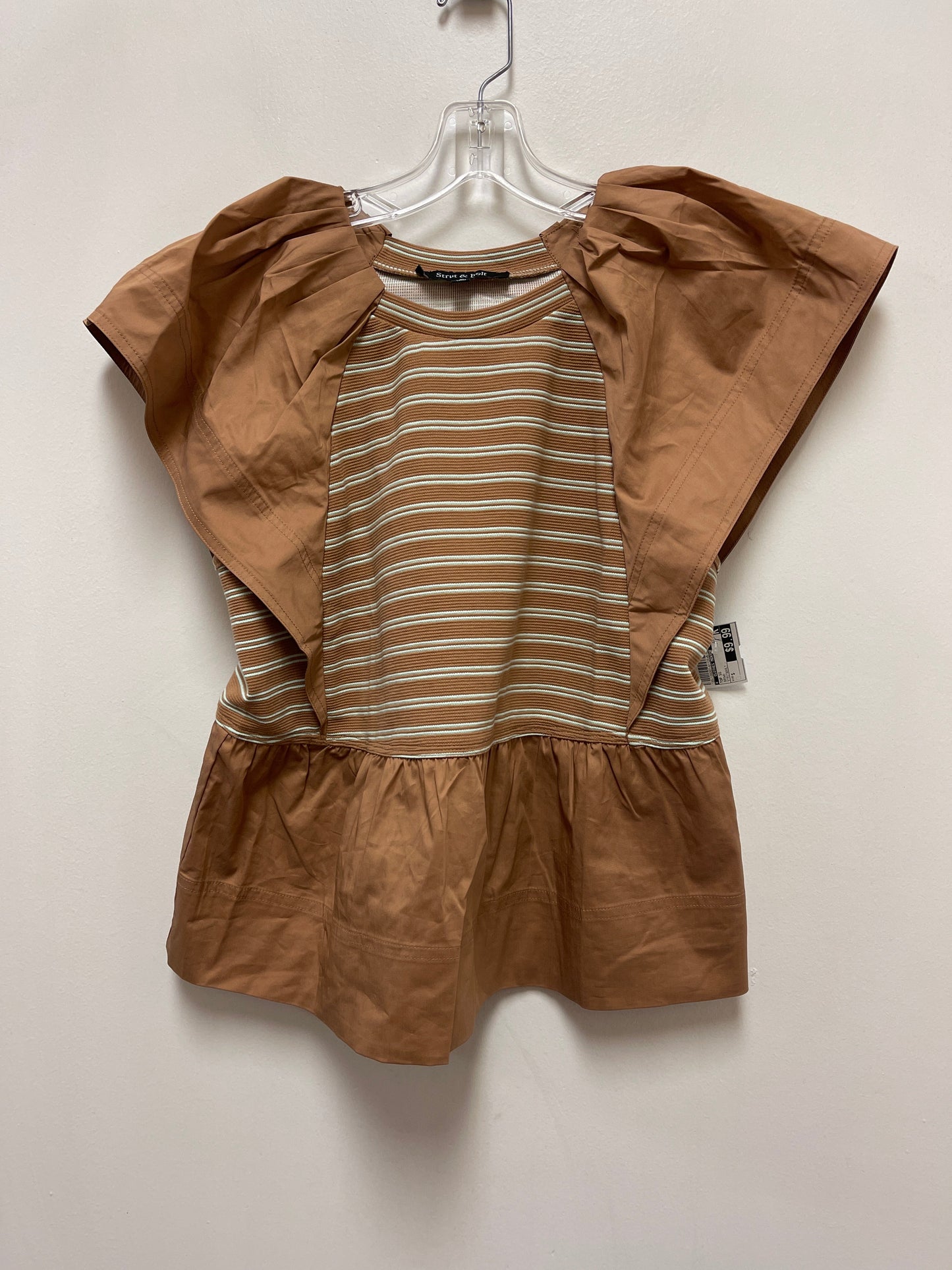 Top Short Sleeve By Clothes Mentor In Brown, Size: S