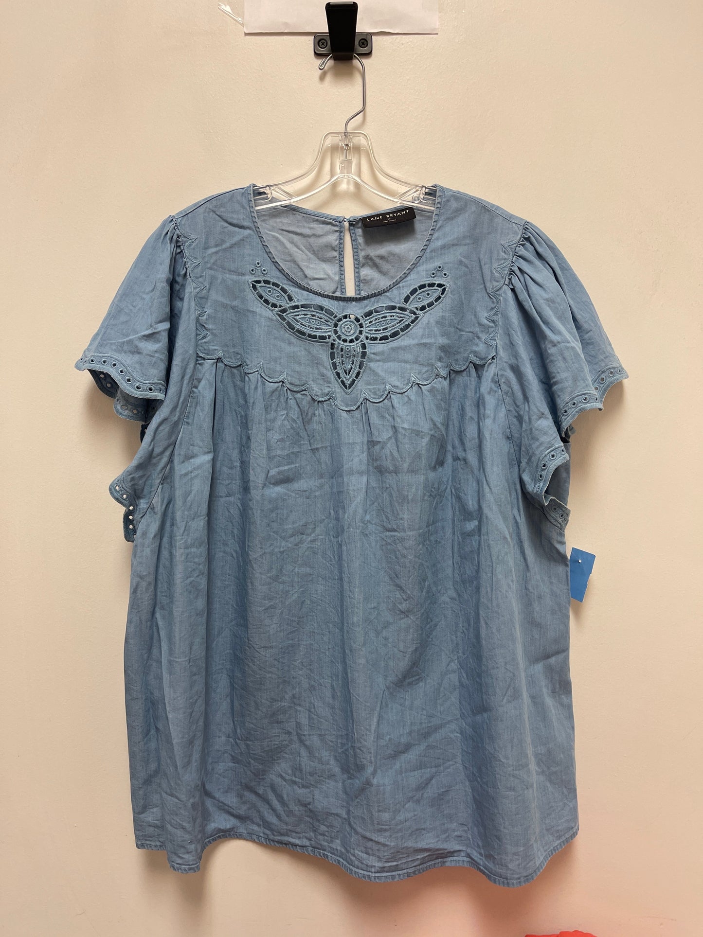 Top Short Sleeve By Lane Bryant In Blue, Size: 2x