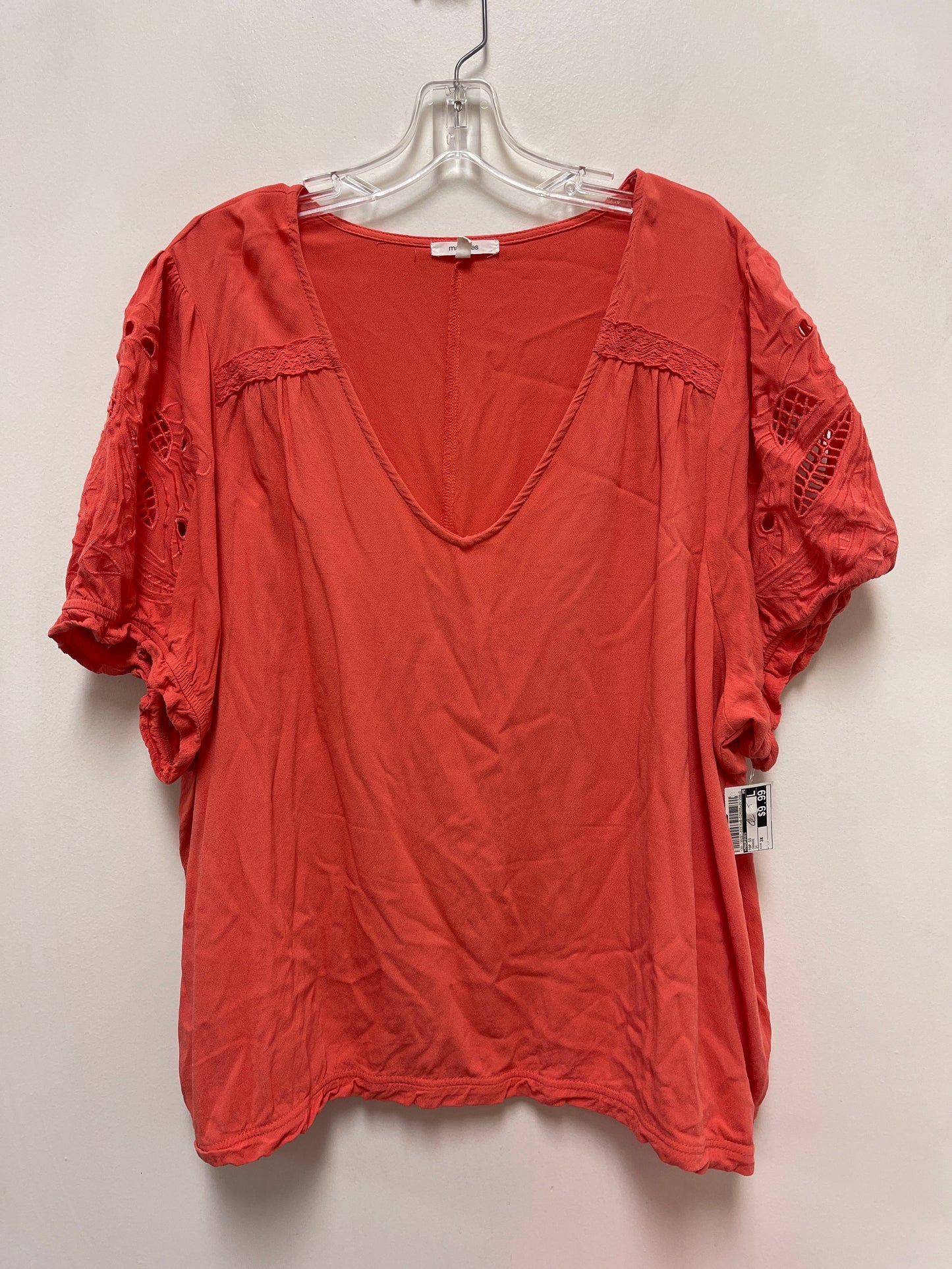 Top Short Sleeve By Maurices In Orange, Size: 3x