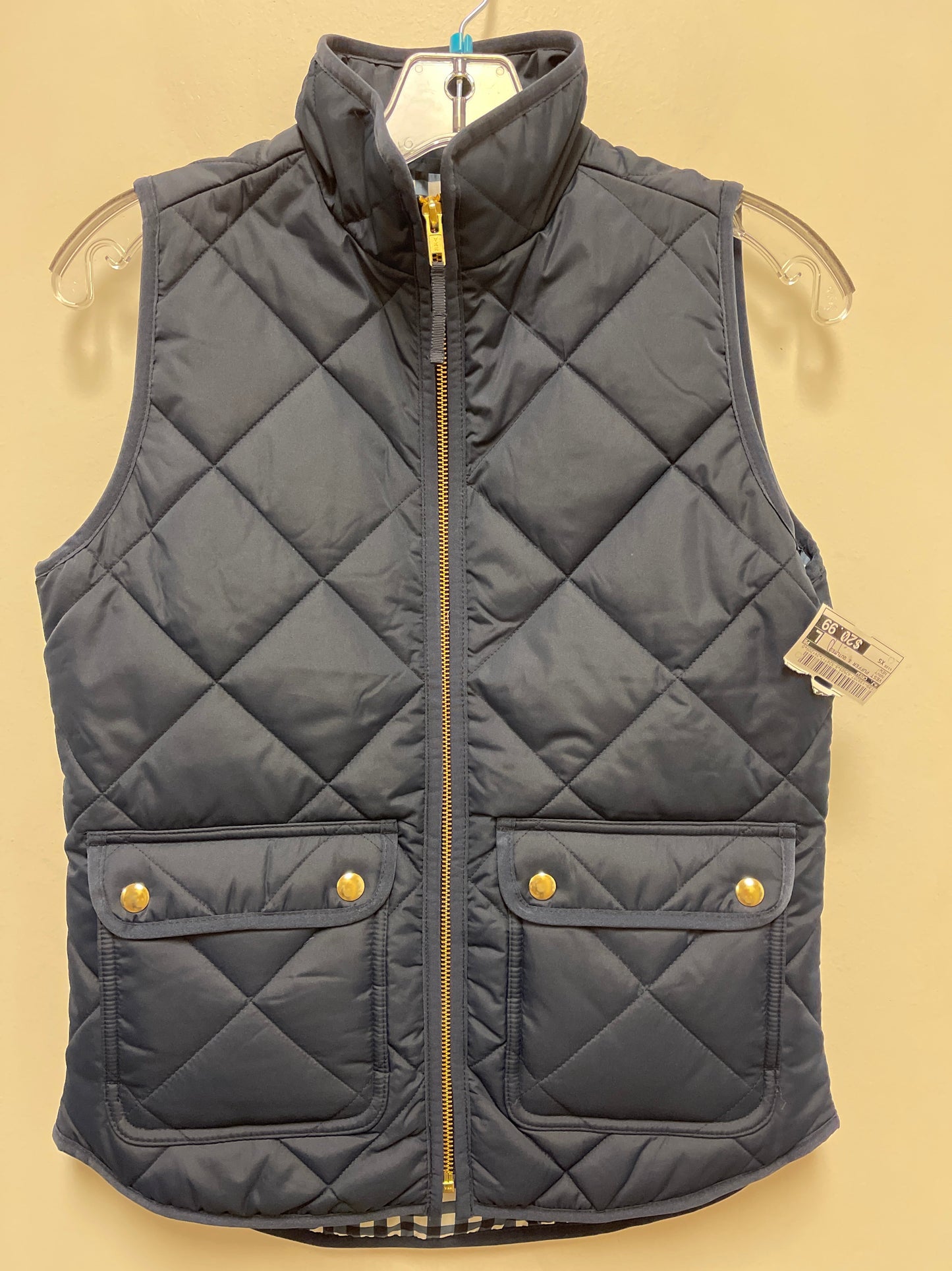 Vest Puffer & Quilted By J. Crew In Navy, Size: Xs