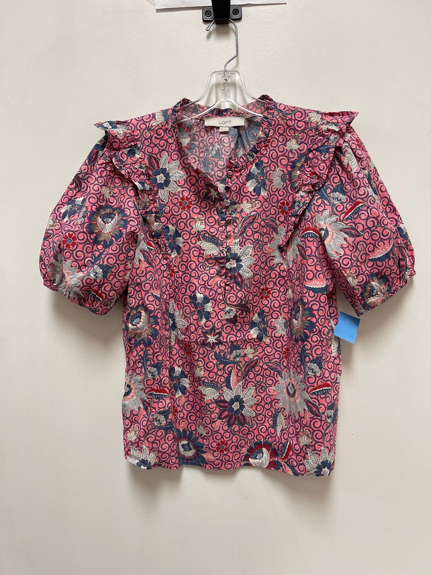 Top Short Sleeve By Loft In Pink, Size: Xs