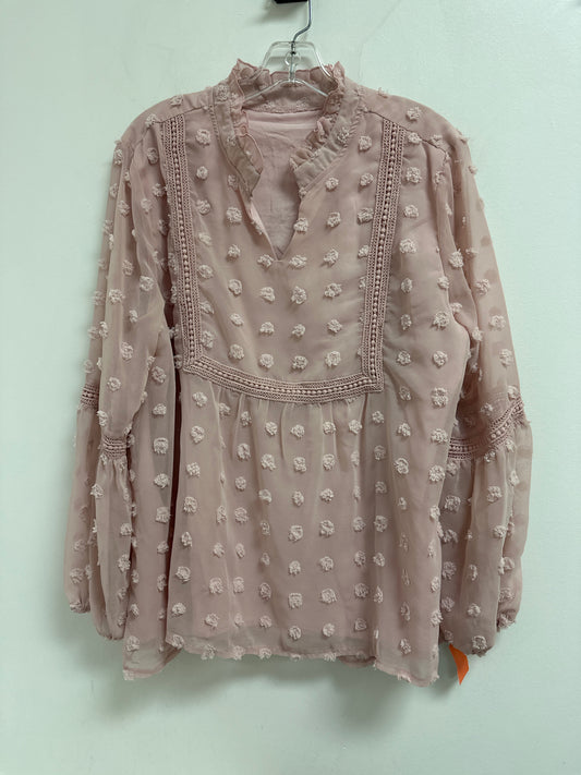 Top Long Sleeve By Clothes Mentor In Pink, Size: Xl