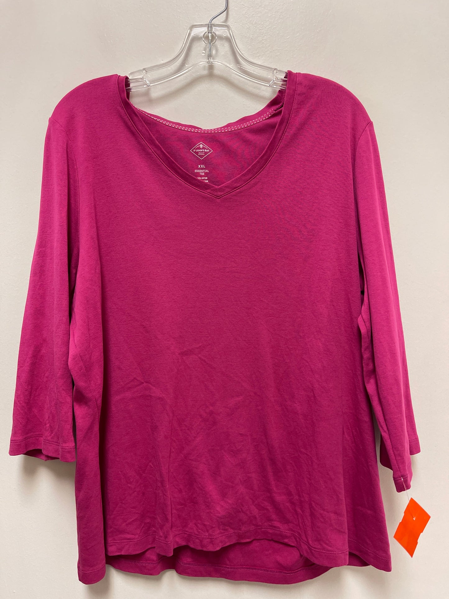 Top Long Sleeve By St Johns Bay In Pink, Size: 2x