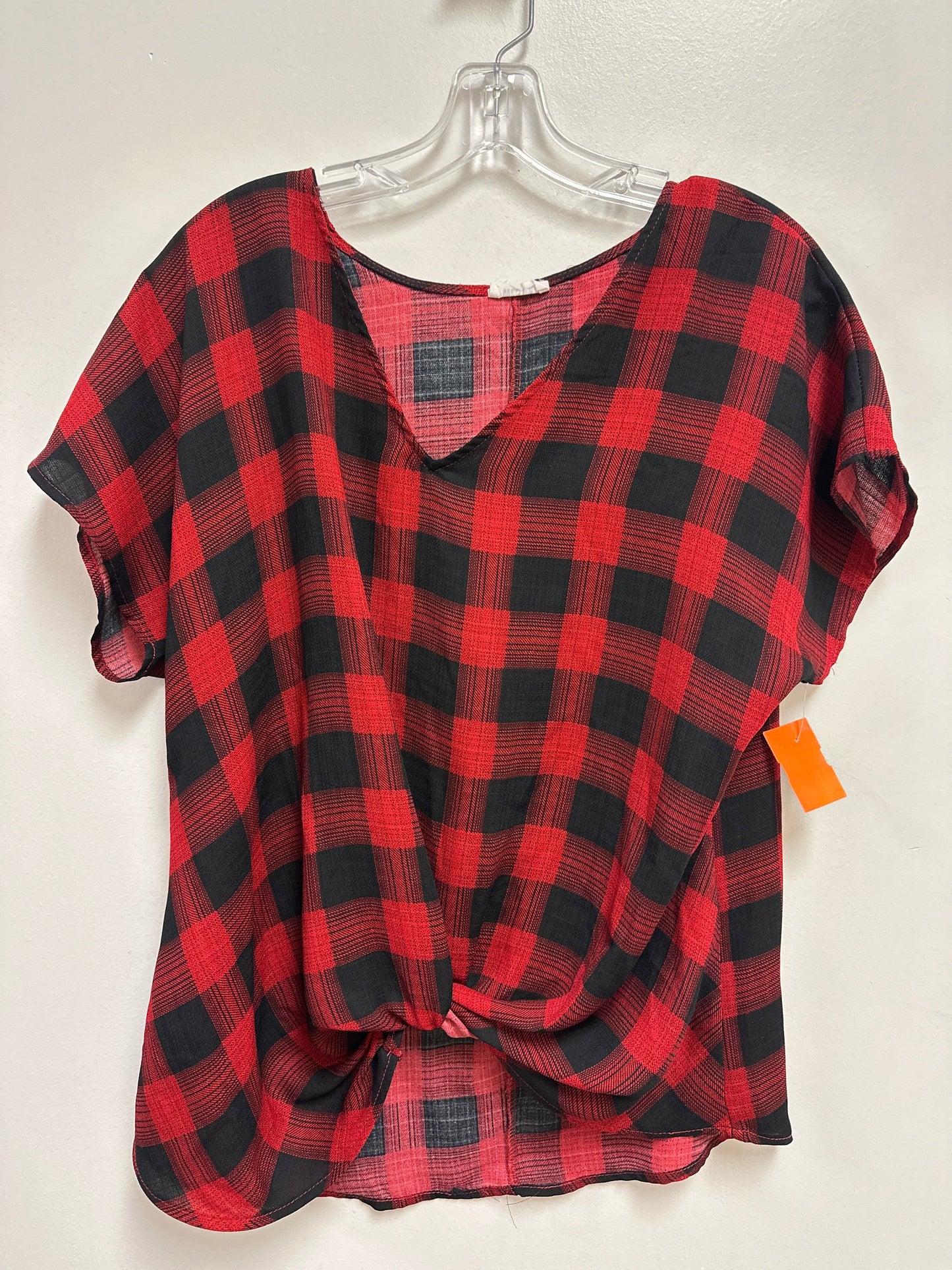 Top Short Sleeve By Clothes Mentor In Black & Red, Size: M