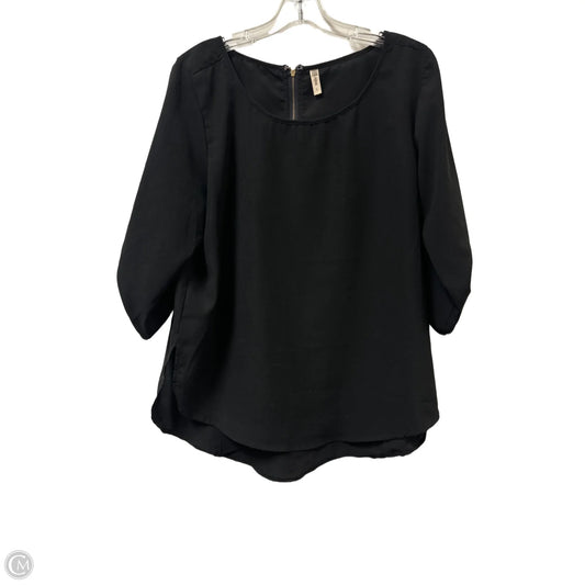 Top Long Sleeve By Japna In Black, Size: L