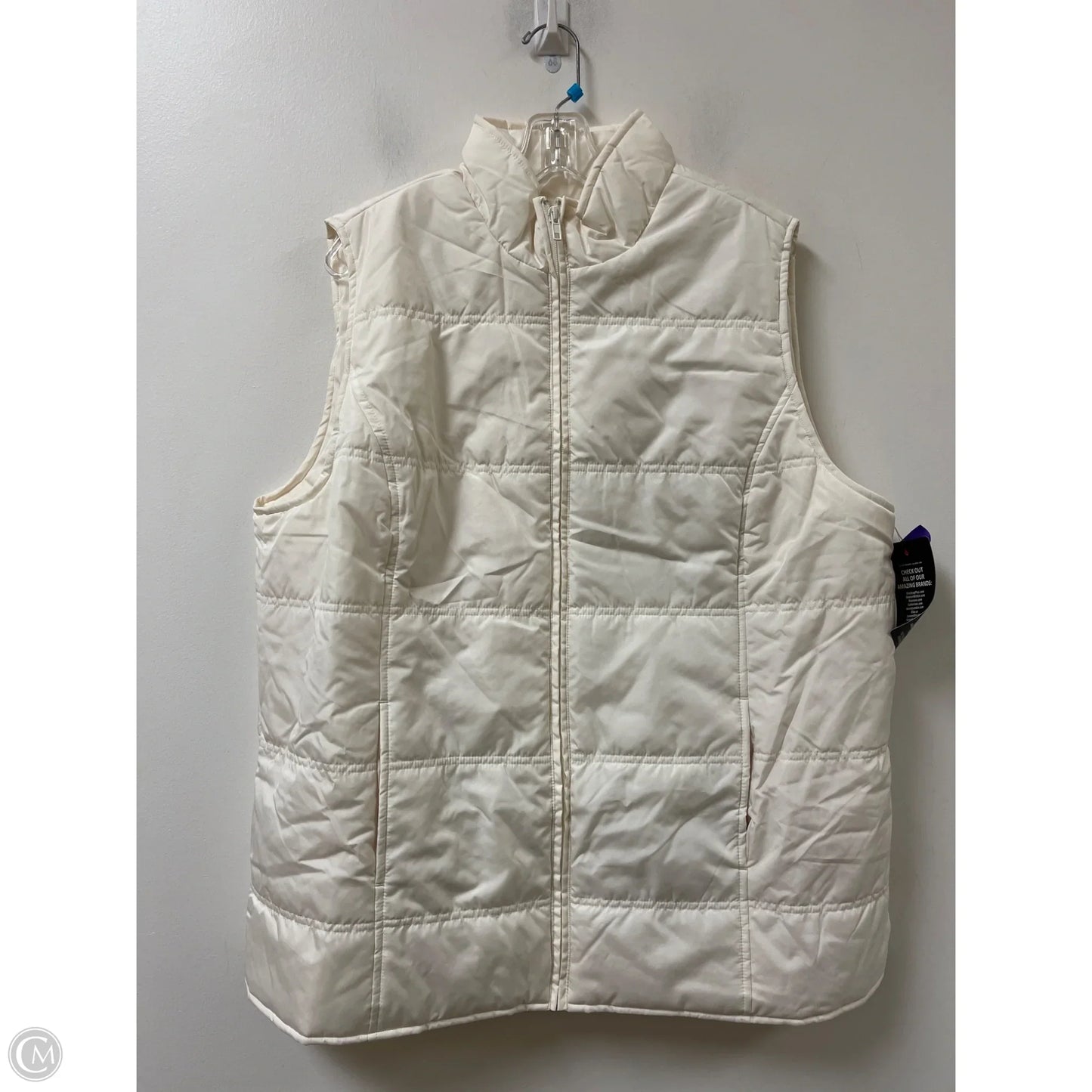 Vest Puffer & Quilted By Woman Within In Cream, Size: 2x