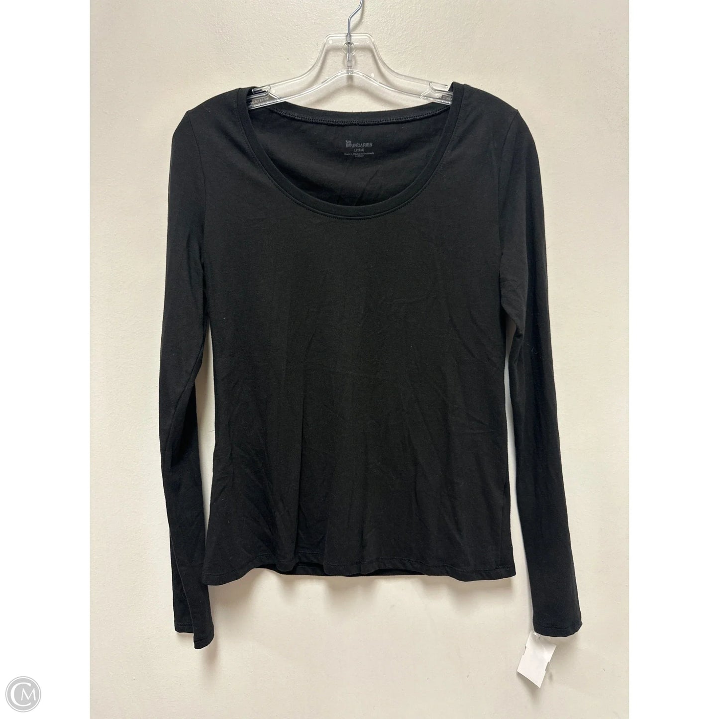 Top Long Sleeve By No Boundaries In Black, Size: L