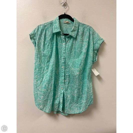 Blouse Short Sleeve By Ana In Blue & White, Size: M