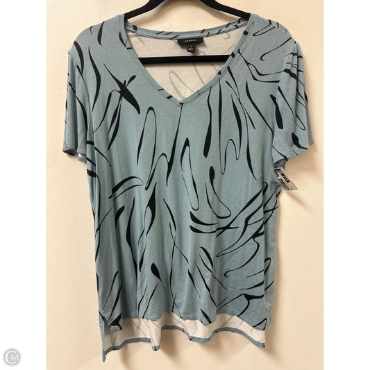 Top Short Sleeve By Alfani In Black & Blue, Size: S