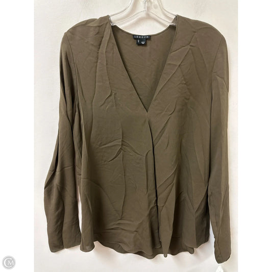 Top Long Sleeve By Theory In Green, Size: L