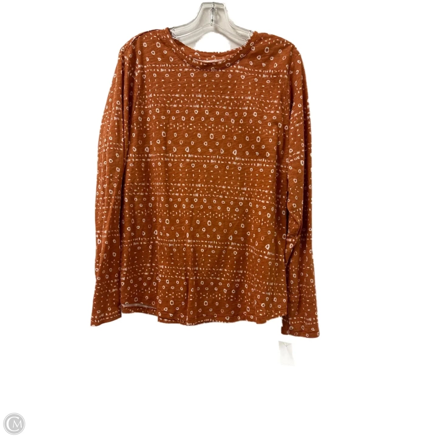 Top Long Sleeve By Sonoma In Orange & White, Size: Xl