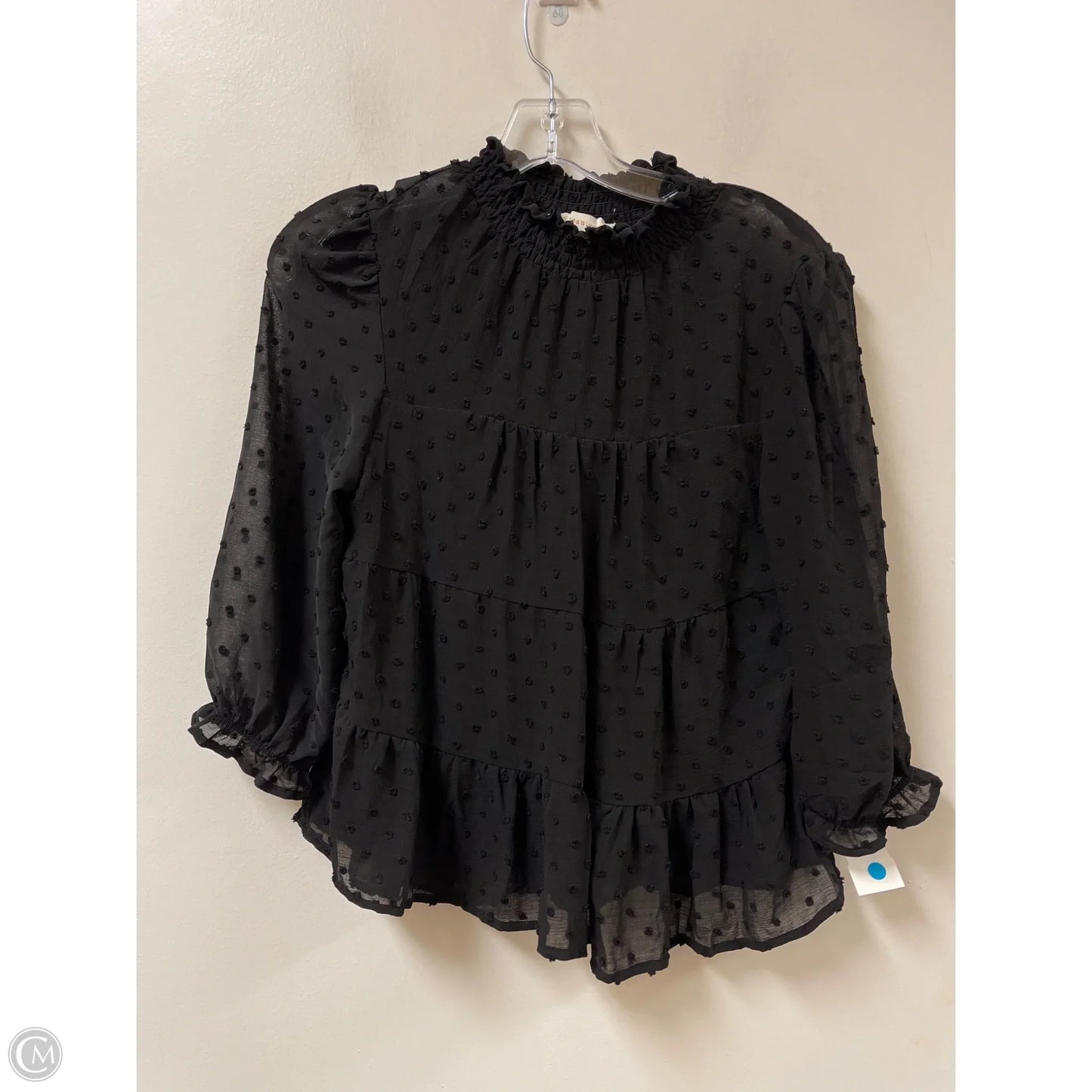 Top Long Sleeve By Monteau In Black, Size: M
