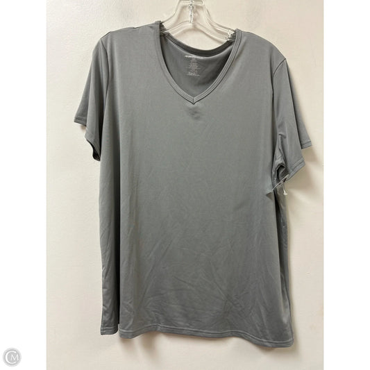 Athletic Top Short Sleeve By Clothes Mentor In Grey, Size: 2x