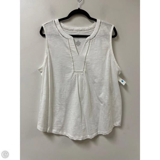 Top Sleeveless By St Johns Bay In White, Size: 1x